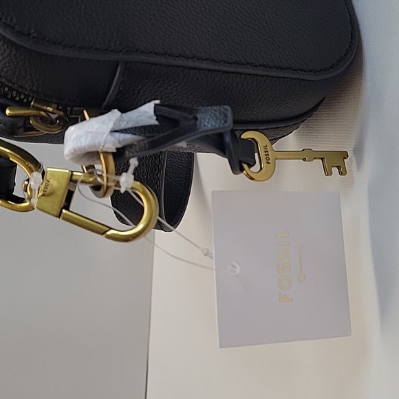 NWT Fossil Bryce Small Crossbody Black Leather Bag - Picture 12 of 17